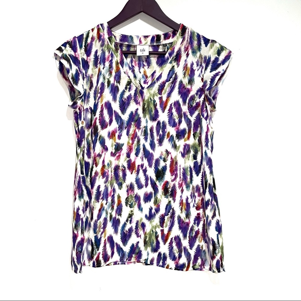 CAbi #5207 Plume Feather Blouse Top